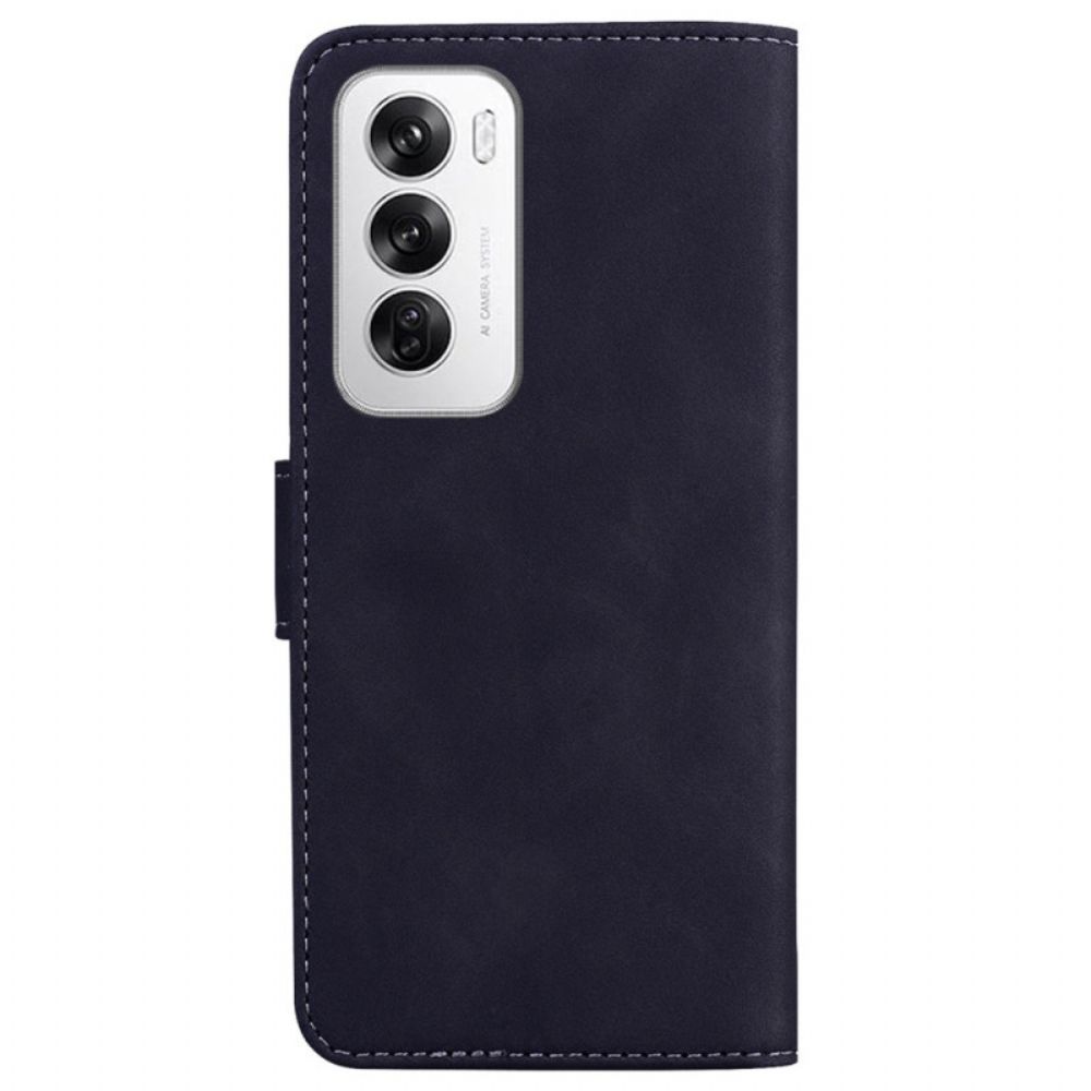 Leren Hoesje Oppo Reno 12 5g Suède-effect Bescherming Hoesje