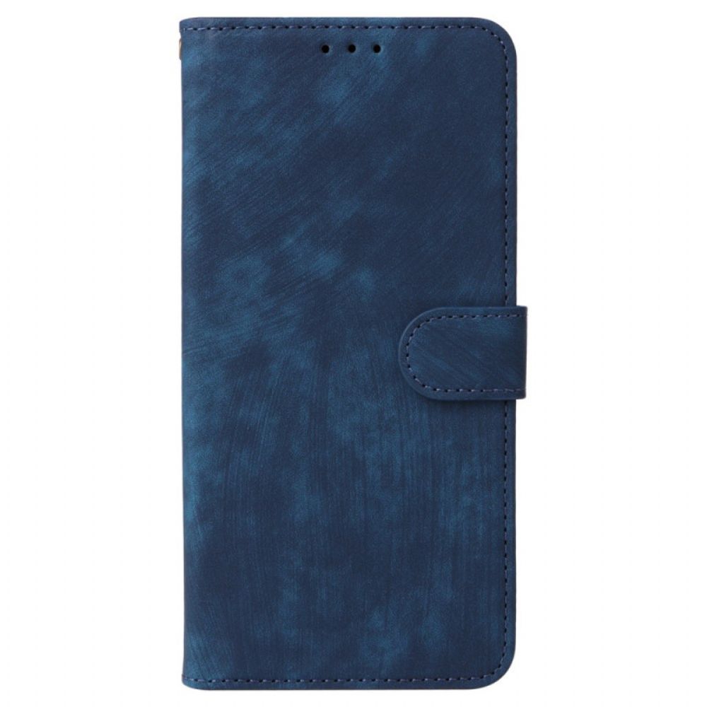 Leren Hoesje Oppo Reno 12 5g Suède-effect Met Riempje