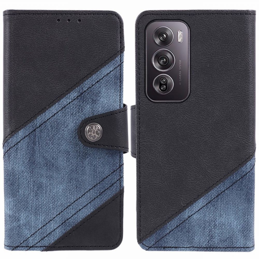 Leren Hoesje Voor Oppo Reno 12 5g Bi-textuur