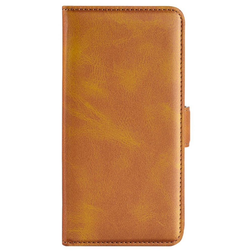 Leren Hoesje Voor Oppo Reno 12 5g Foliostijl Met Dubbele Sluiting