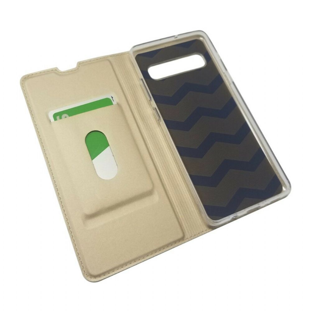 Bescherming Hoesje voor Samsung Galaxy S10 5G Folio-hoesje Magnetische Sluiting Met Leren Effect