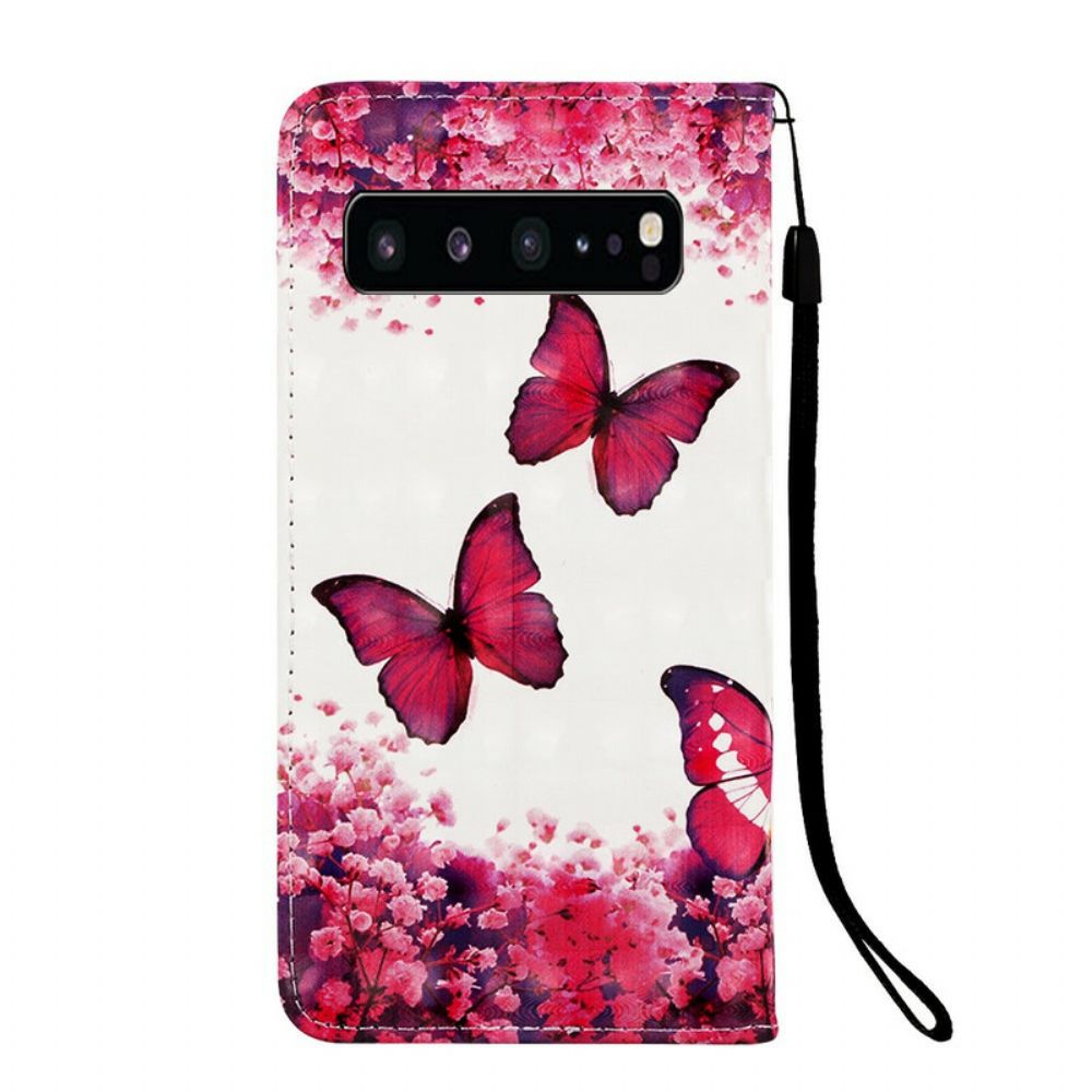 Folio-hoesje voor Samsung Galaxy S10 5G Rode Vlinders