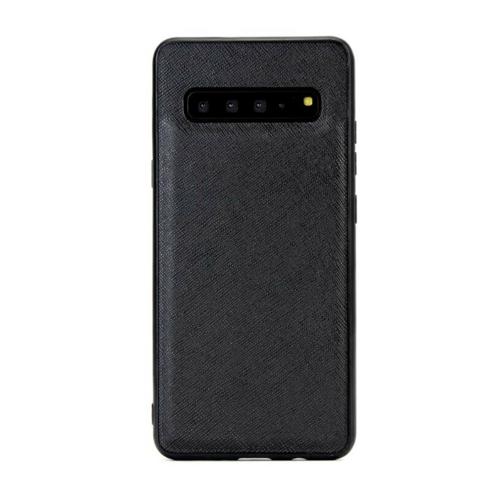 Hoesje Leren Hoesje voor Samsung Galaxy S10 5G Afneembaar Leereffect