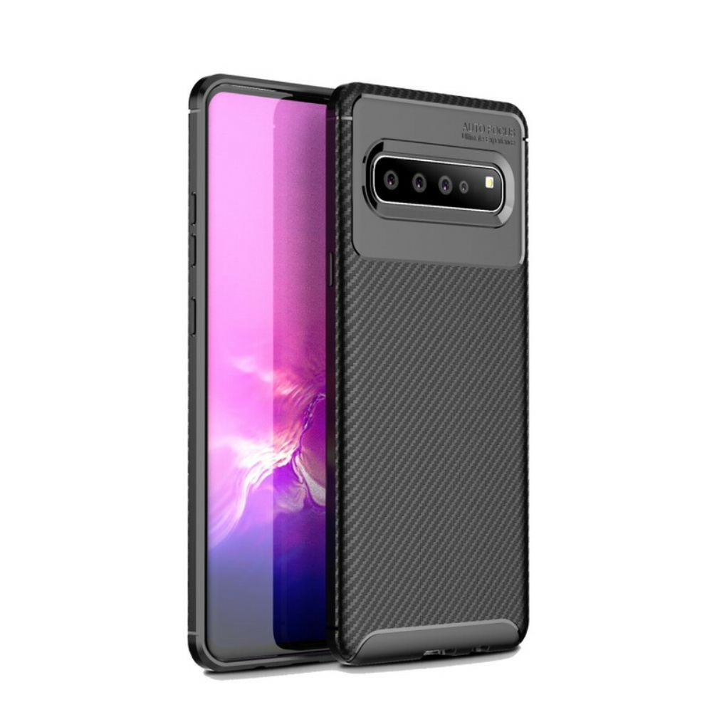 Hoesje voor Samsung Galaxy S10 5G Flexibele Koolstofvezeltextuur