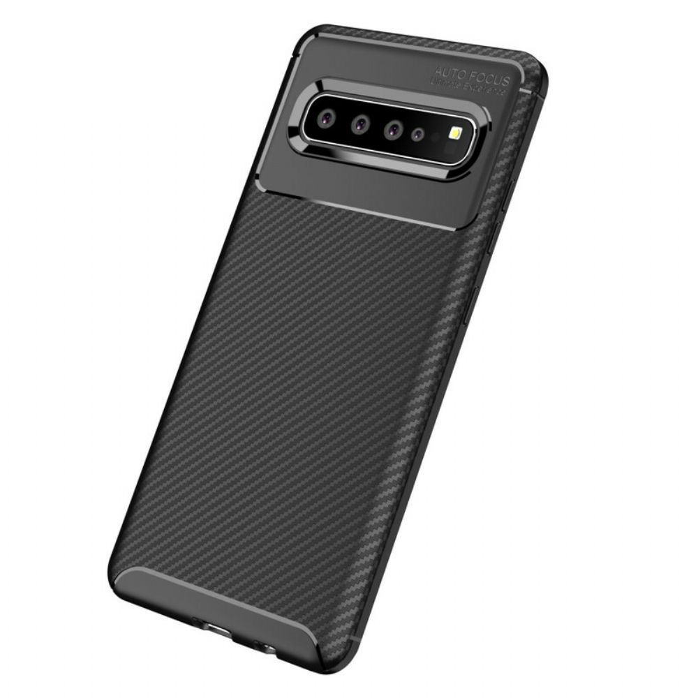 Hoesje voor Samsung Galaxy S10 5G Flexibele Koolstofvezeltextuur