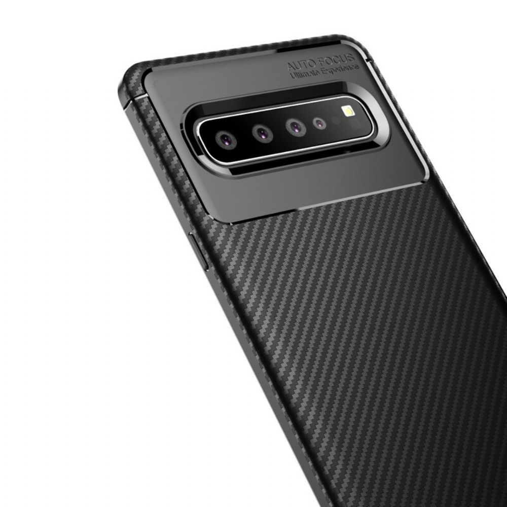 Hoesje voor Samsung Galaxy S10 5G Flexibele Koolstofvezeltextuur