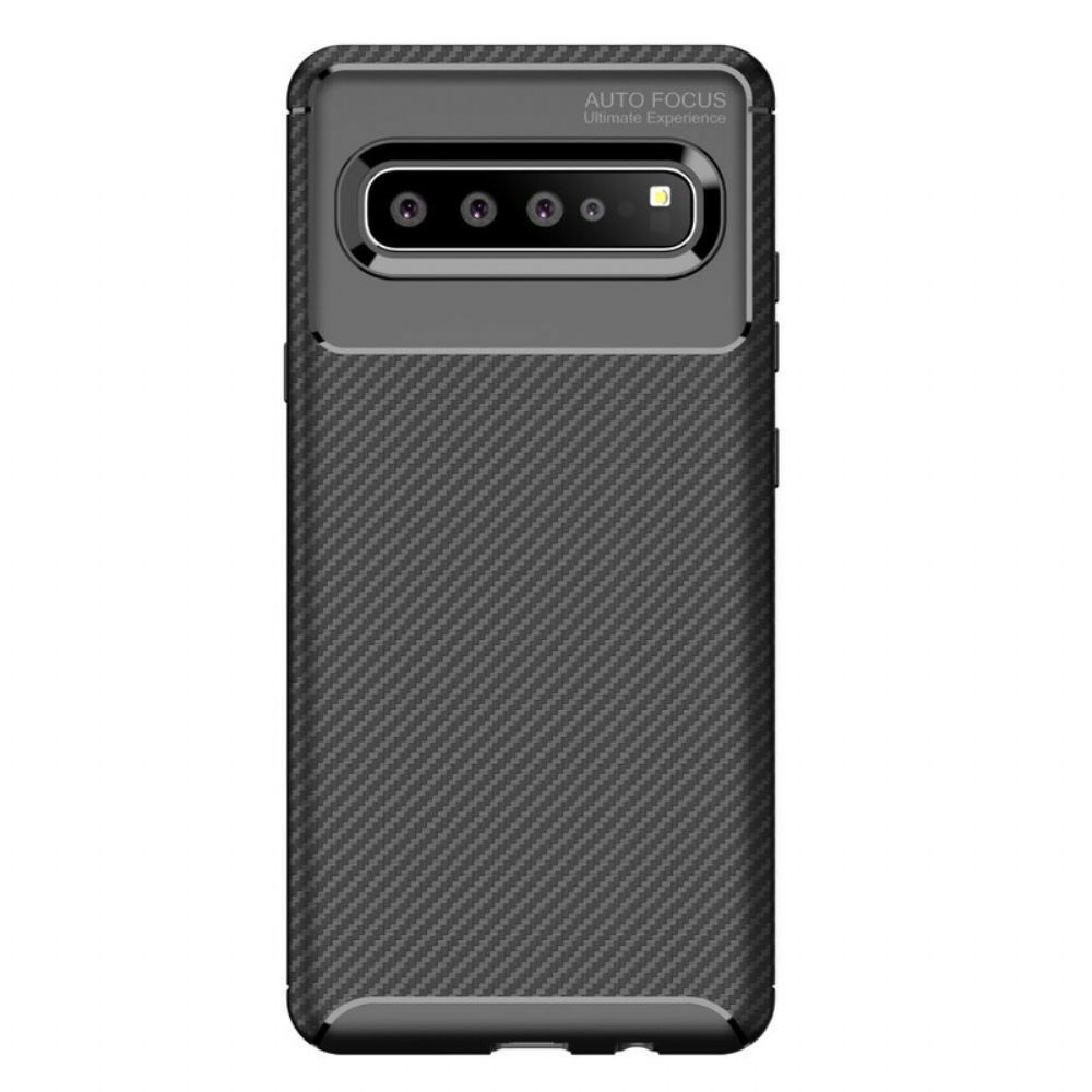 Hoesje voor Samsung Galaxy S10 5G Flexibele Koolstofvezeltextuur