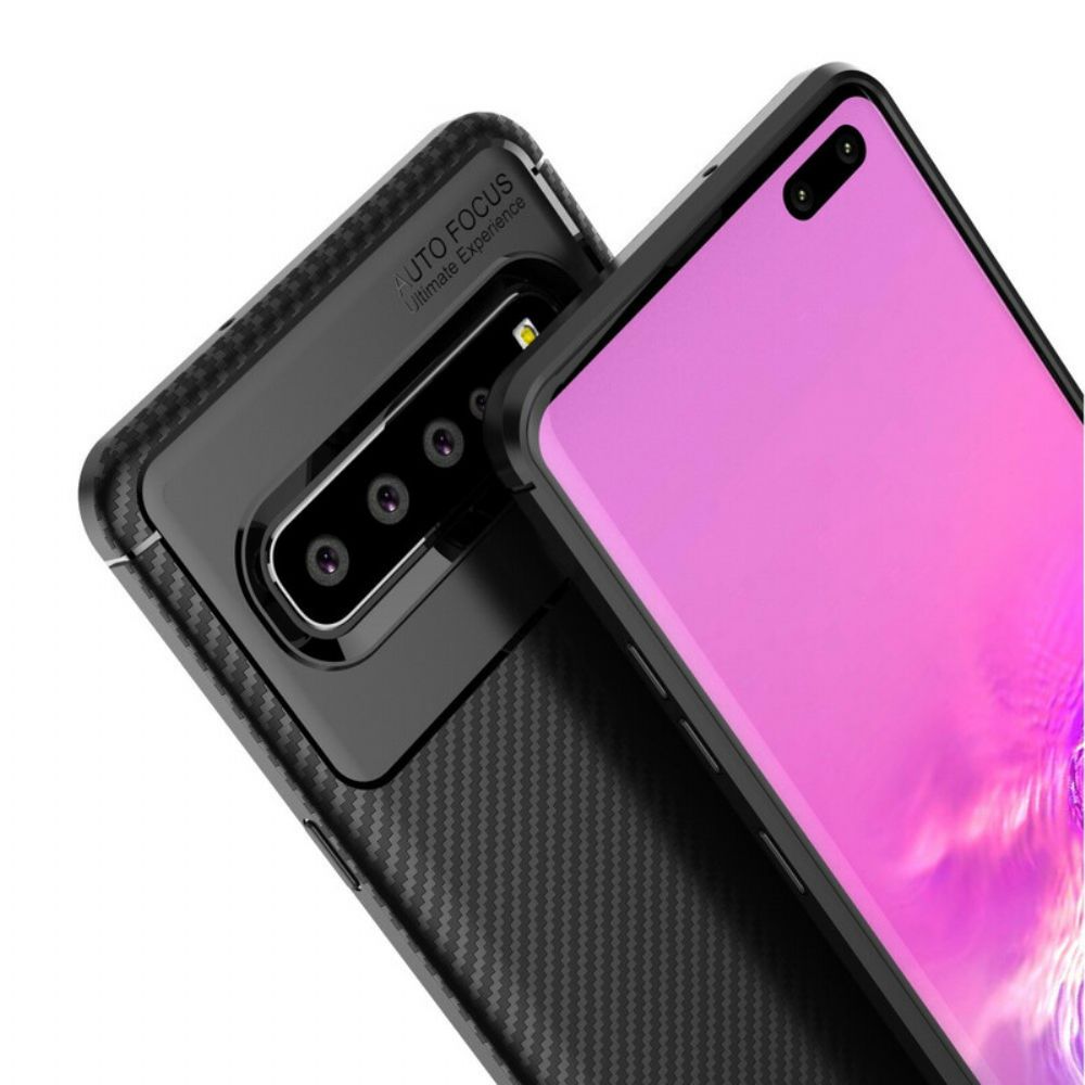 Hoesje voor Samsung Galaxy S10 5G Flexibele Koolstofvezeltextuur