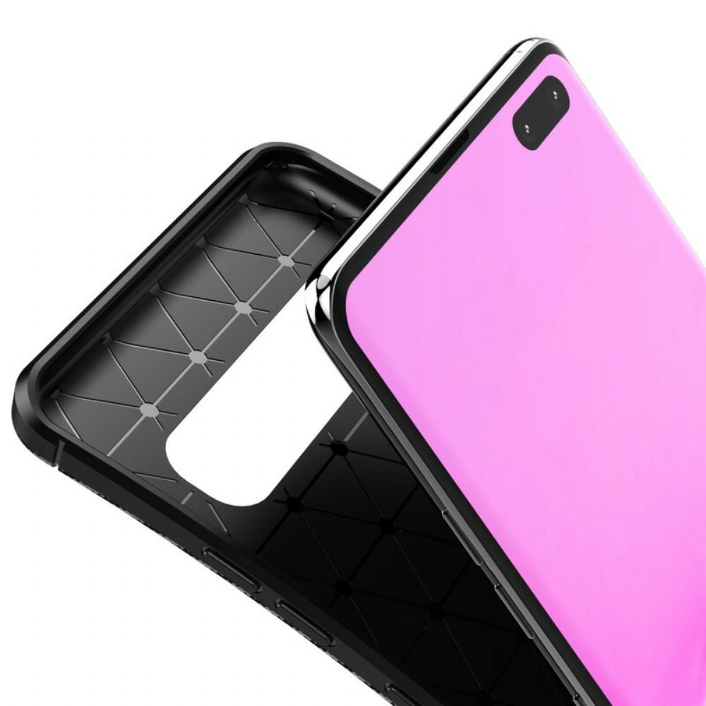 Hoesje voor Samsung Galaxy S10 5G Flexibele Koolstofvezeltextuur