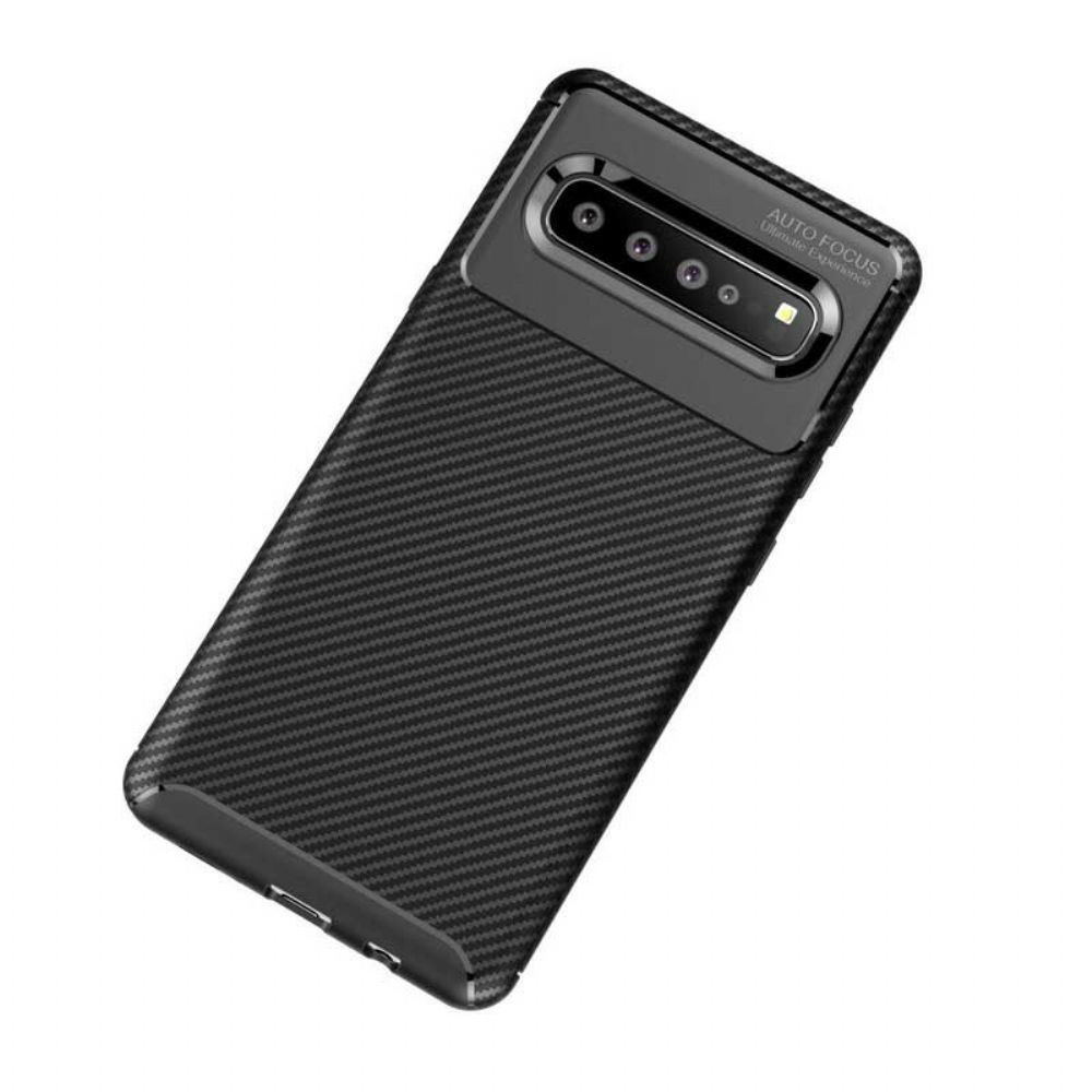 Hoesje voor Samsung Galaxy S10 5G Flexibele Koolstofvezeltextuur