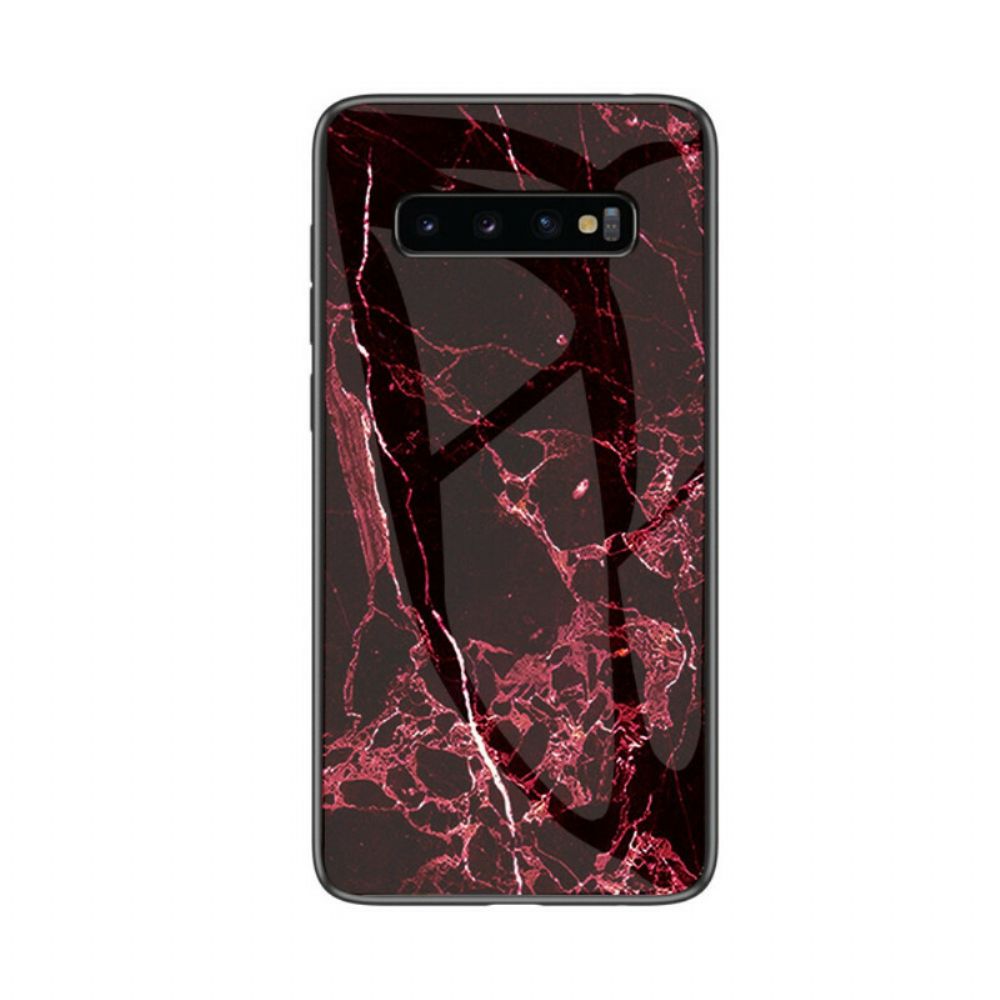 Hoesje voor Samsung Galaxy S10 5G Marmer Gehard Glas