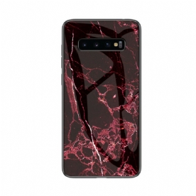 Hoesje voor Samsung Galaxy S10 5G Marmer Gehard Glas