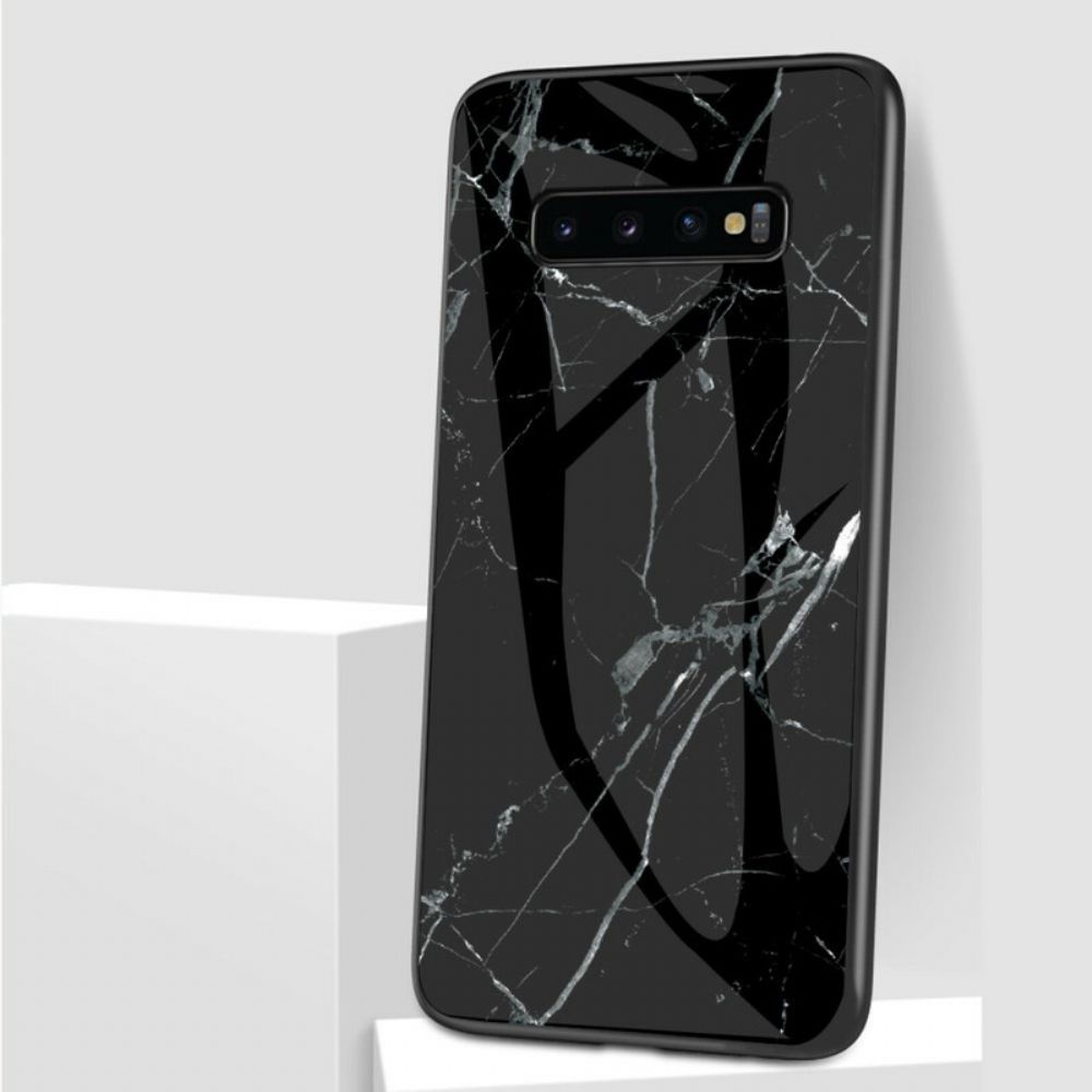 Hoesje voor Samsung Galaxy S10 5G Marmer Gehard Glas