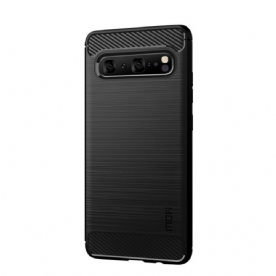 Hoesje voor Samsung Galaxy S10 5G Mofi Geborstelde Koolstofvezel