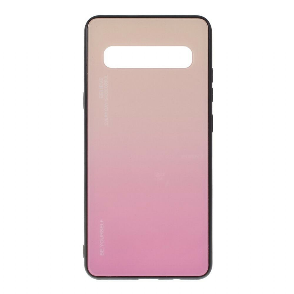 Hoesje voor Samsung Galaxy S10 5G Wees Jezelf Van Gehard Glas