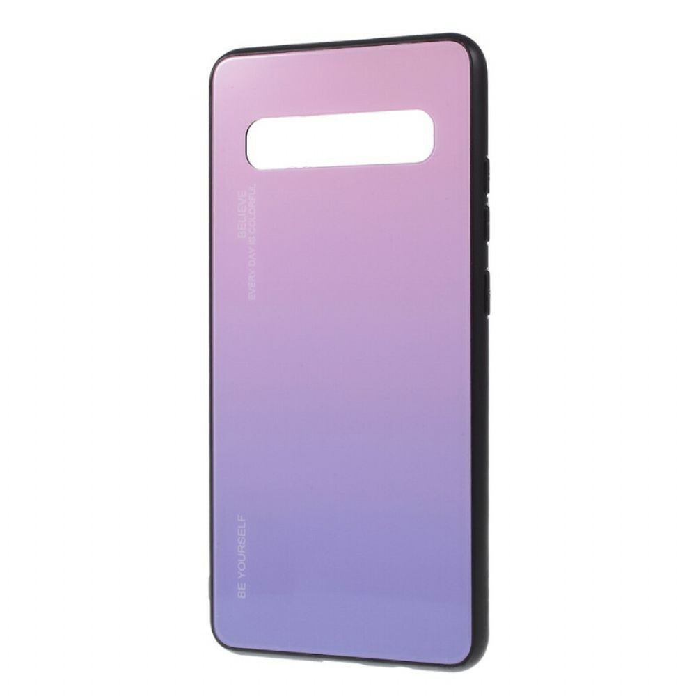 Hoesje voor Samsung Galaxy S10 5G Wees Jezelf Van Gehard Glas