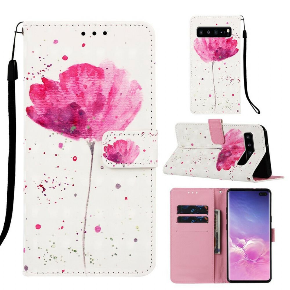 Telefoonhoesje Leren Hoesje voor Samsung Galaxy S10 5G Aquarel Halster