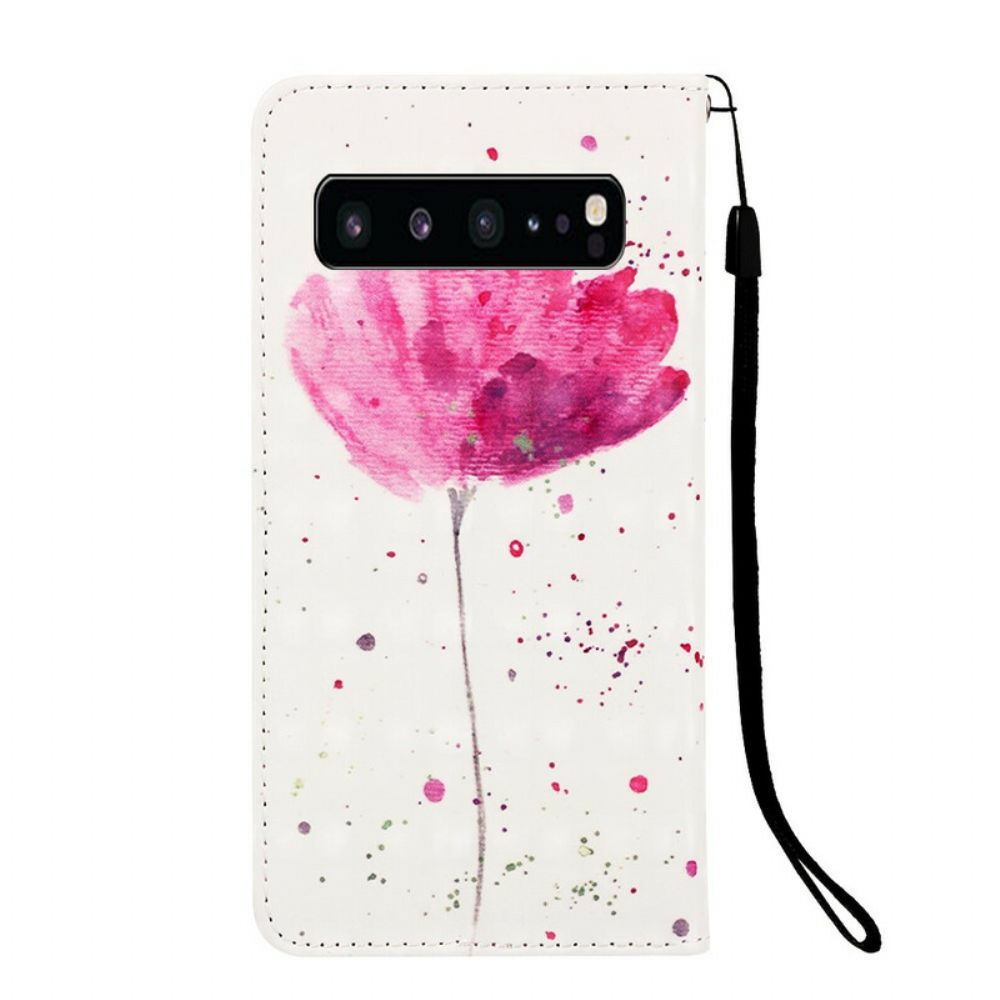 Telefoonhoesje Leren Hoesje voor Samsung Galaxy S10 5G Aquarel Halster