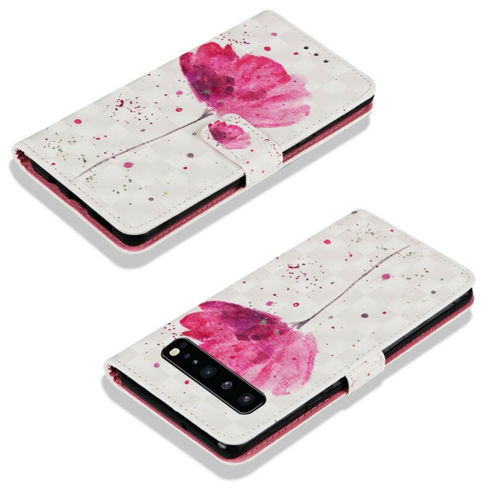 Telefoonhoesje Leren Hoesje voor Samsung Galaxy S10 5G Aquarel Halster