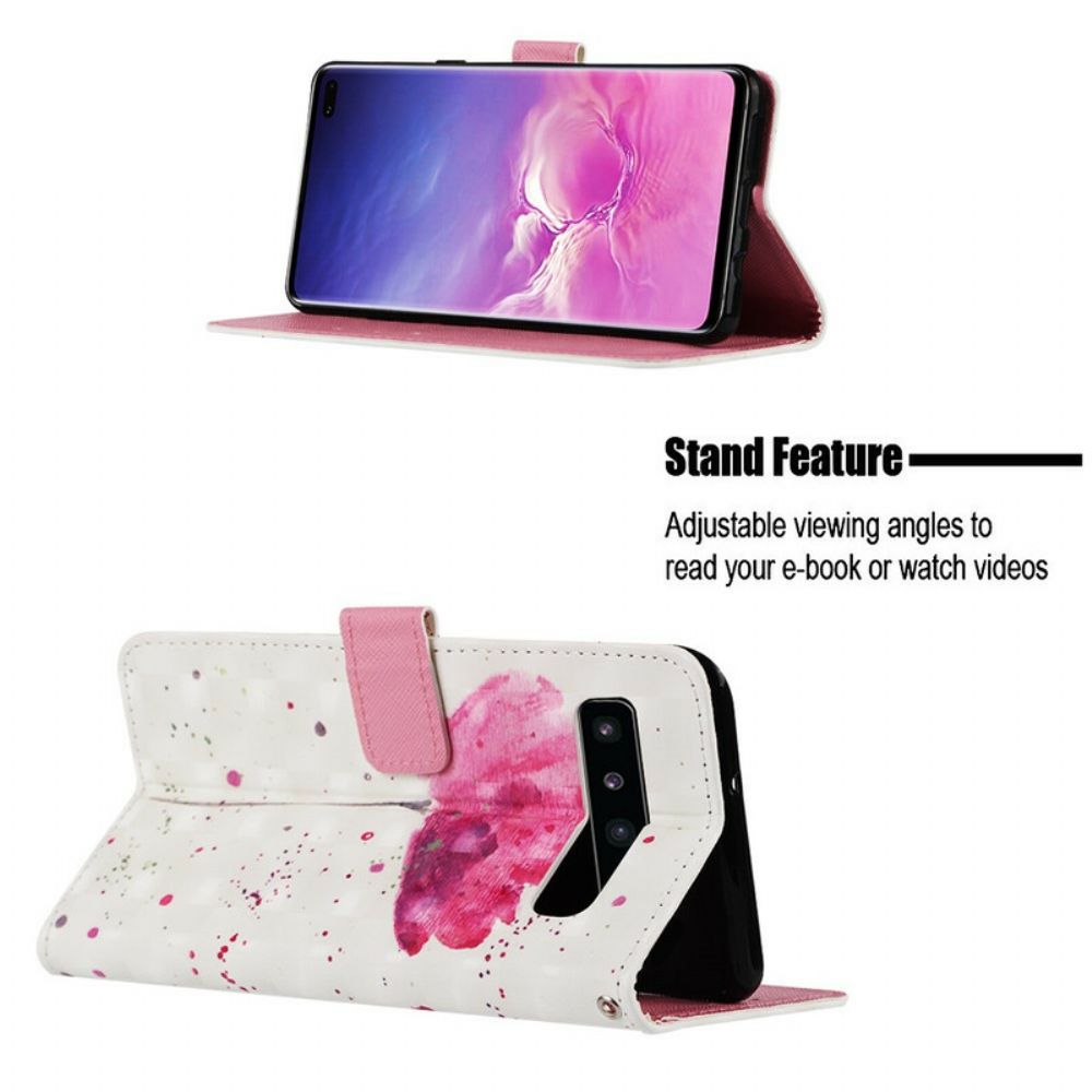 Telefoonhoesje Leren Hoesje voor Samsung Galaxy S10 5G Aquarel Halster