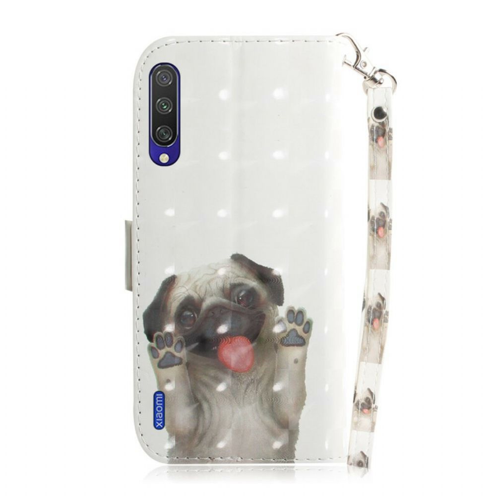 Folio-hoesje voor Xiaomi Mi A3 Met Ketting Hou Van Mijn Hond Met Riem