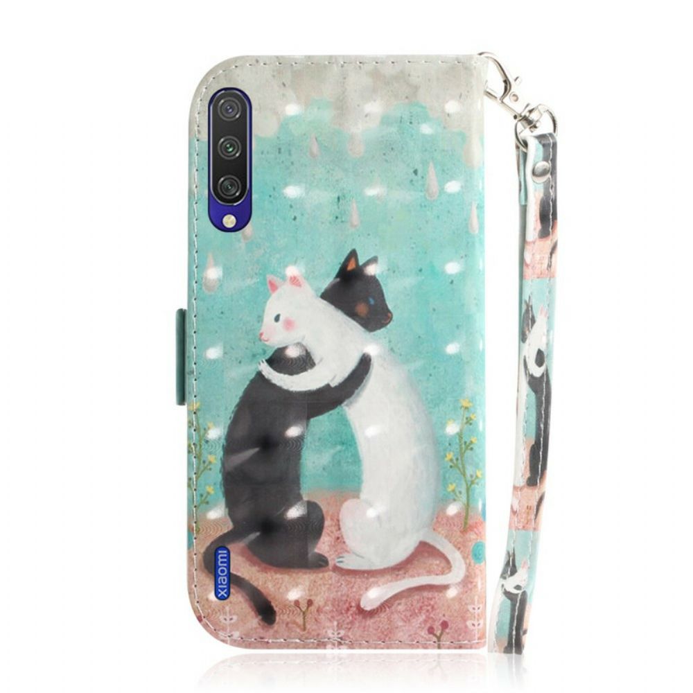 Folio-hoesje voor Xiaomi Mi A3 Met Ketting Thong Kat Vrienden