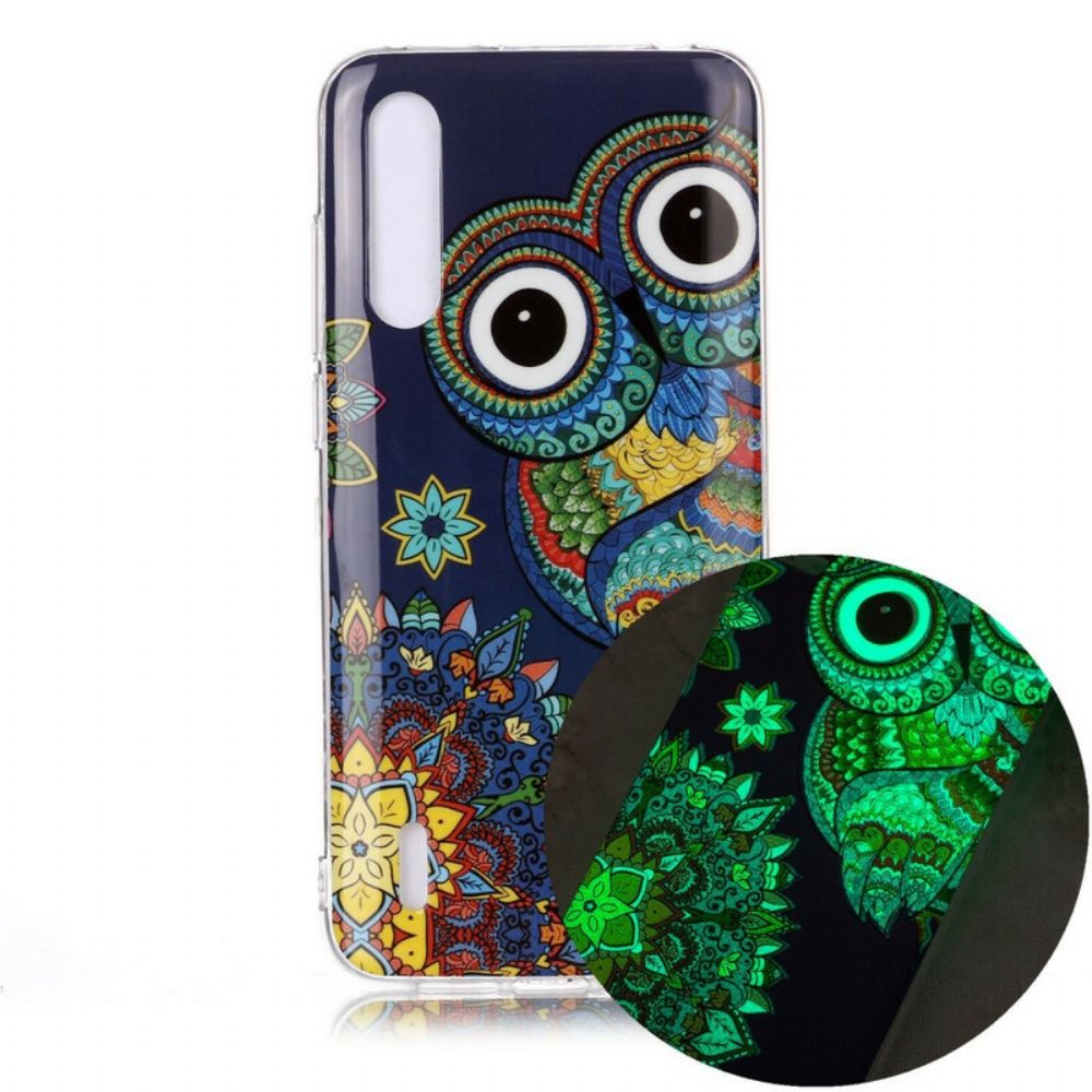 Hoesje voor Xiaomi Mi A3 Fluorescerende Mandala Uil