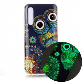 Hoesje voor Xiaomi Mi A3 Fluorescerende Mandala Uil