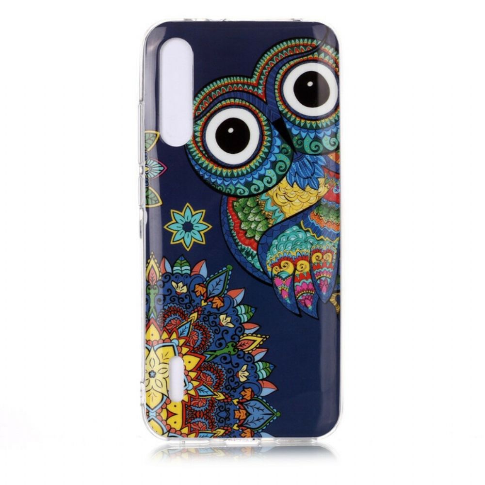 Hoesje voor Xiaomi Mi A3 Fluorescerende Mandala Uil