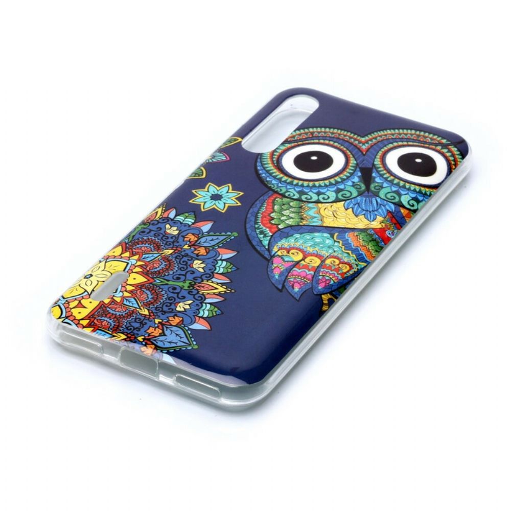 Hoesje voor Xiaomi Mi A3 Fluorescerende Mandala Uil