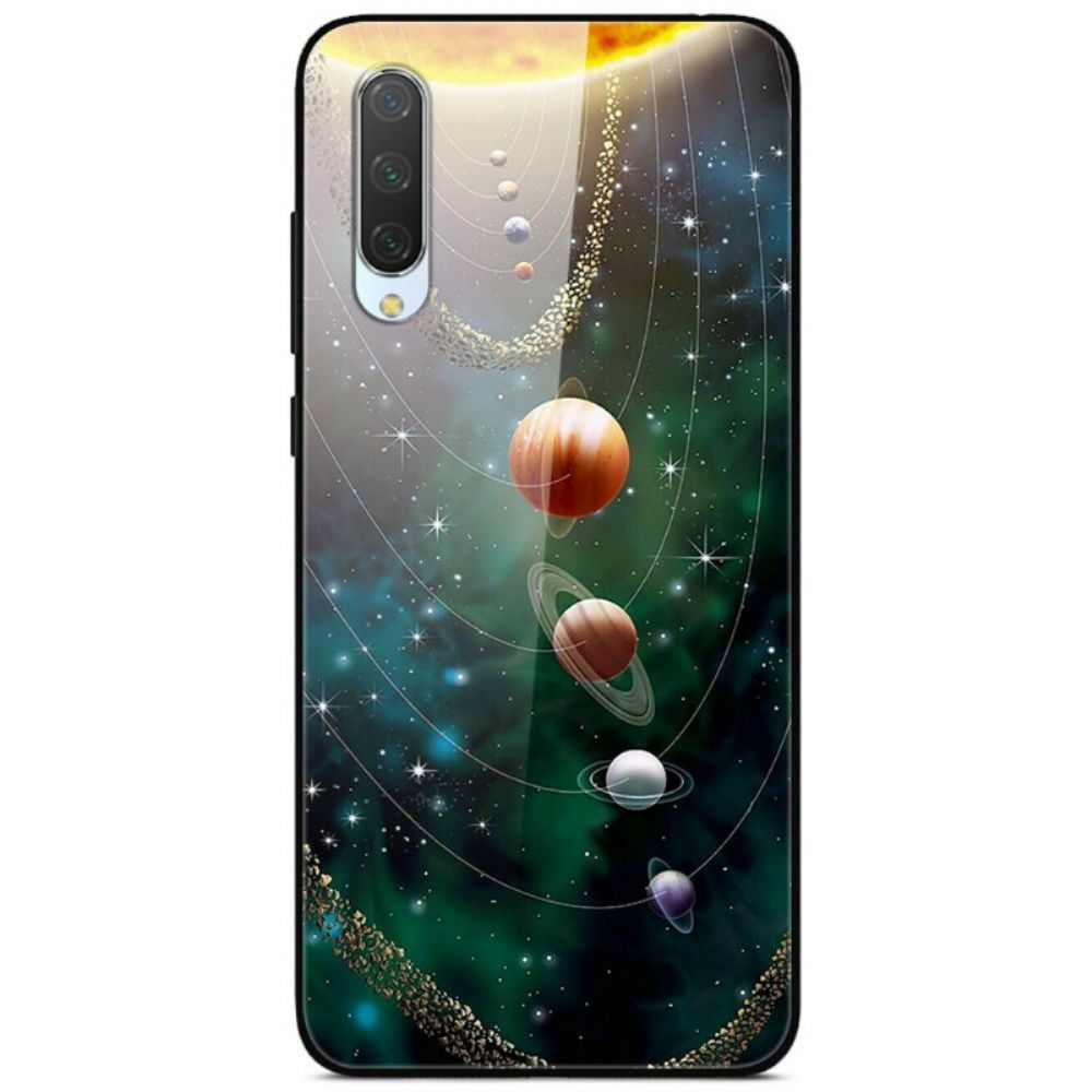 Hoesje voor Xiaomi Mi A3 Zonnestelsel Planeet Gehard Glas