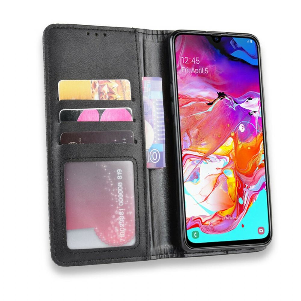 Bescherming Hoesje voor Samsung Galaxy A20s Folio-hoesje Vintage Gestileerd Leereffect