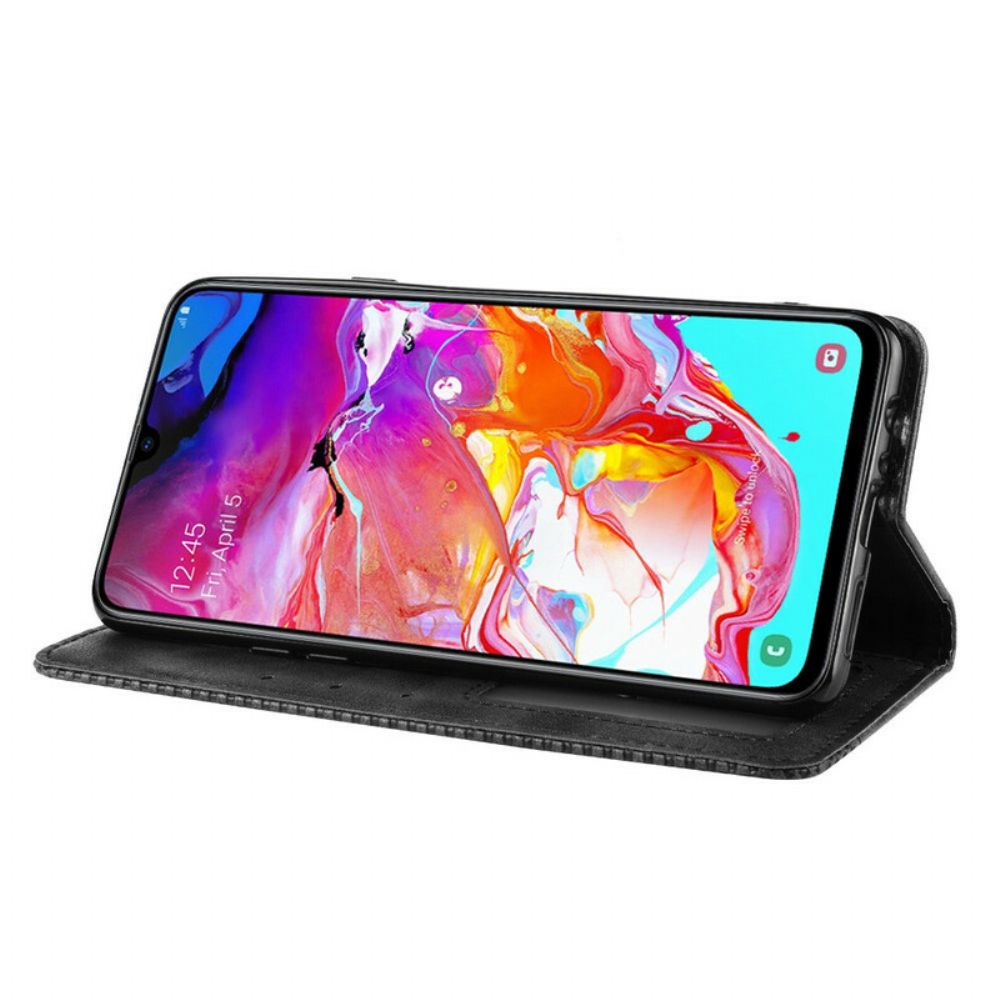 Bescherming Hoesje voor Samsung Galaxy A20s Folio-hoesje Vintage Gestileerd Leereffect