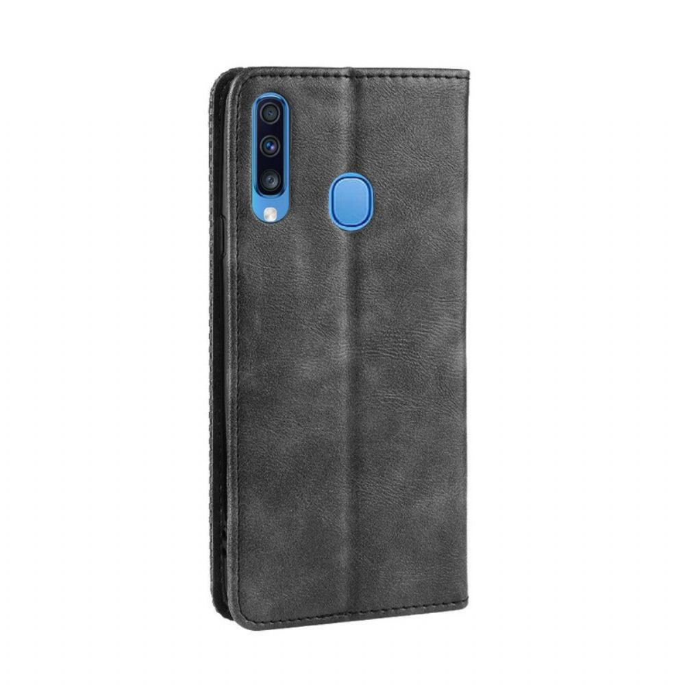 Bescherming Hoesje voor Samsung Galaxy A20s Folio-hoesje Vintage Gestileerd Leereffect