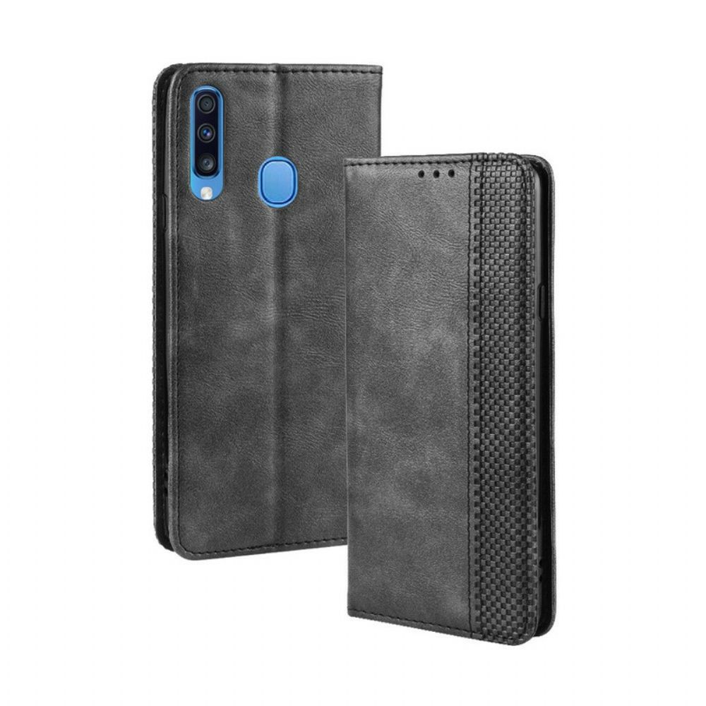 Bescherming Hoesje voor Samsung Galaxy A20s Folio-hoesje Vintage Gestileerd Leereffect