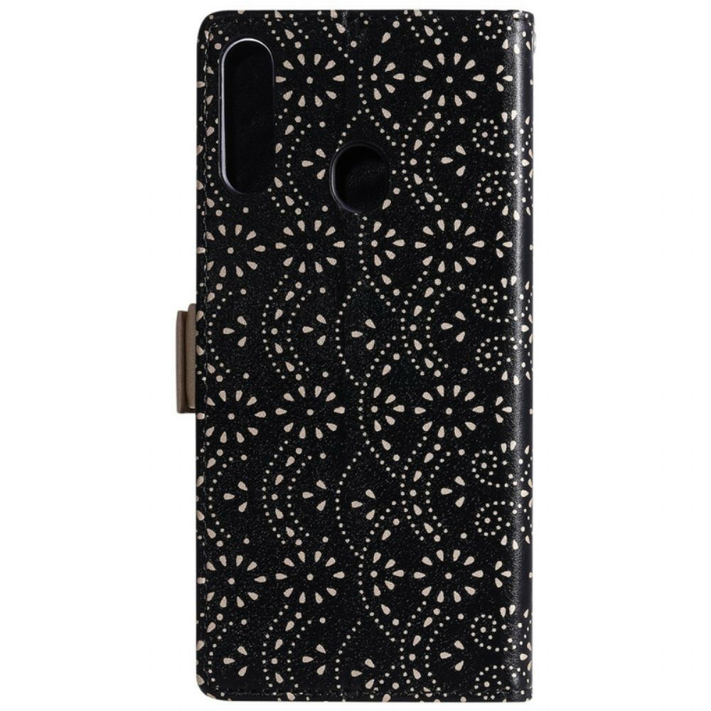 Folio-hoesje voor Samsung Galaxy A20s Met Ketting Kanten Portemonnee Met Bandjes