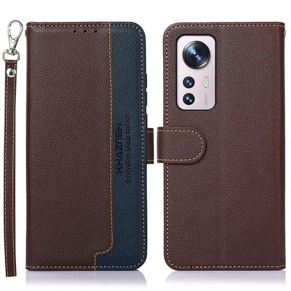 Folio-hoesje voor Xiaomi 12 Pro Lychee-stijl Rfid Khazneh