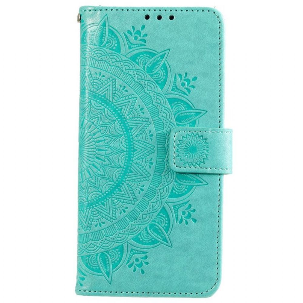 Folio-hoesje voor Xiaomi 12 Pro Met Ketting Strappy Zon Mandala