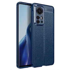 Hoesje voor Xiaomi 12 Pro Dubbellijnig Litchi-leereffect