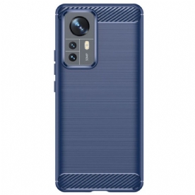 Hoesje voor Xiaomi 12 Pro Geborstelde Koolstofvezel