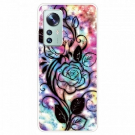 Hoesje voor Xiaomi 12 Pro Grafisch Bloemensilicone