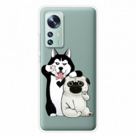 Hoesje voor Xiaomi 12 Pro Siliconen Grappige Honden