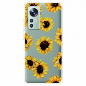 Hoesje voor Xiaomi 12 Pro Siliconen Zonnebloemen