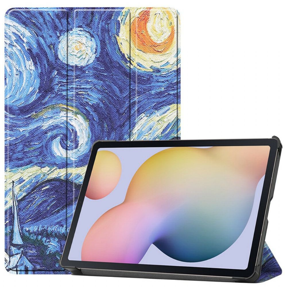 Bescherming Hoesje voor Samsung Galaxy Tab S7 / Tab S8 Sterrennacht Pennenhouder