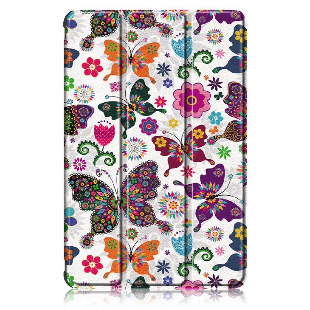 Bescherming Hoesje voor Samsung Galaxy Tab S7 / Tab S8 Verbeterde Vlinders En Bloemen