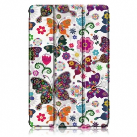 Bescherming Hoesje voor Samsung Galaxy Tab S7 / Tab S8 Verbeterde Vlinders En Bloemen