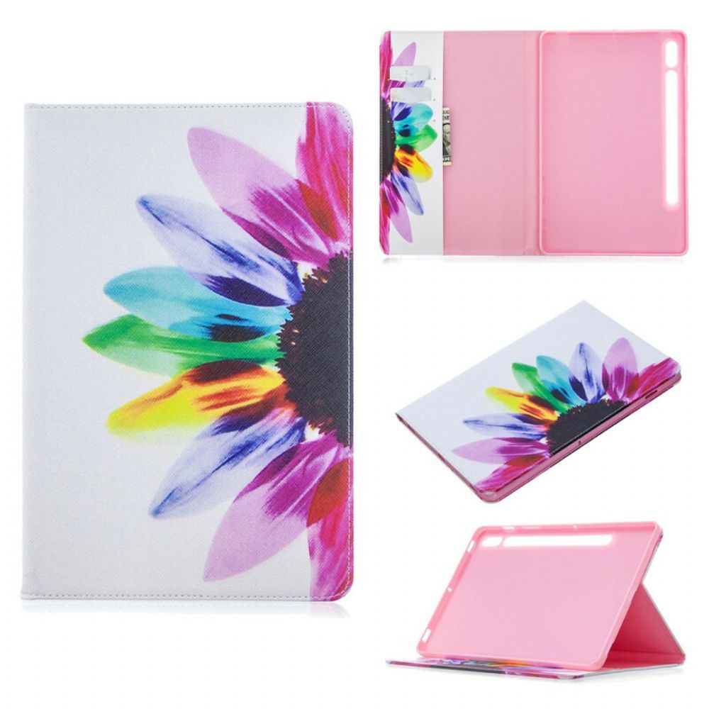 Case voor Samsung Galaxy Tab S7 / Tab S8 Aquarel Bloem