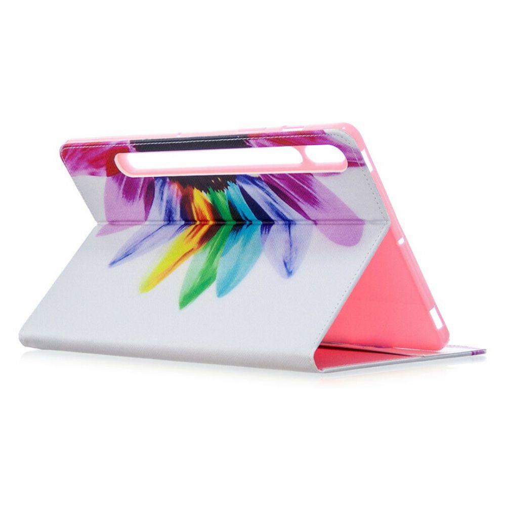 Case voor Samsung Galaxy Tab S7 / Tab S8 Aquarel Bloem