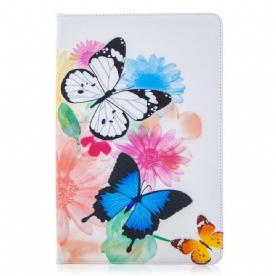 Cover voor Samsung Galaxy Tab S7 / Tab S8 Aquarel Vlinders