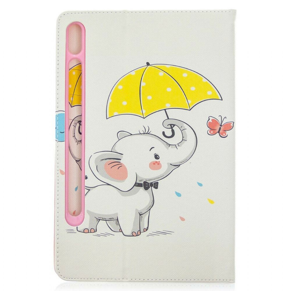 Cover voor Samsung Galaxy Tab S7 / Tab S8 Olifant Gedrukt Patroon